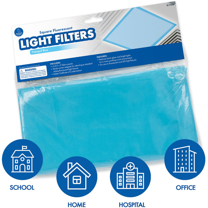Educational Insights Square Fluorescent Light Filters (Tranquil Blue) - EII1236