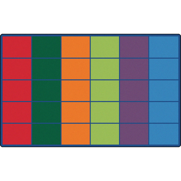 Carpets for Kids Colorful Rows Seating Rug - CPT4012