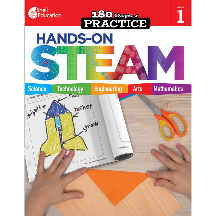 Shell Education 180 Days: Hands-On STEAM: Grade 1 Printed Book - SHL29644