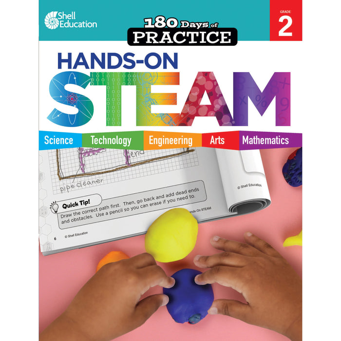 Shell Education 180 Days: Hands-On STEAM: Grade 2 Printed Book - SHL29645