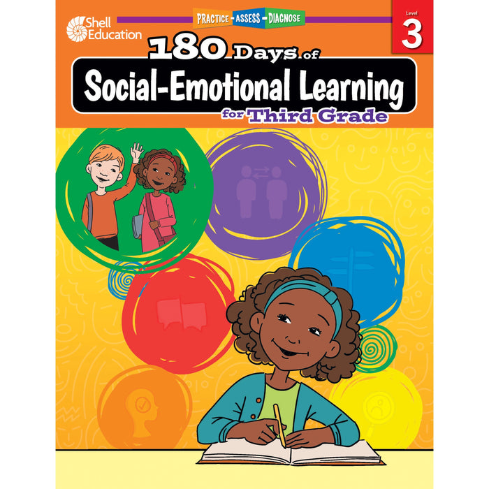 Shell Education 180 Days of Social-Emotional Learning for Third Grade Printed Book by Kristin Kemp - SHL126959
