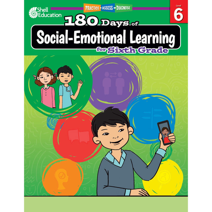 Shell Education 180 Days of Social-Emotional Learning for Sixth Grade Printed Book by Jennifer Edgerton - SHL126962