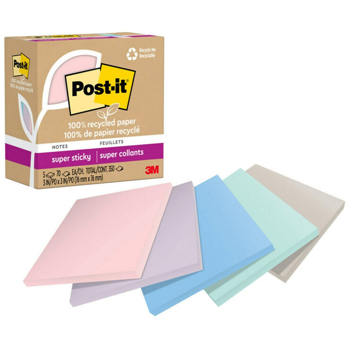 Post-it&reg; Recycled Super Sticky Notes - MMM654R5SSNRP