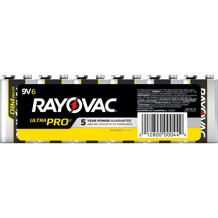 Rayovac Ultra Pro Alkaline 9 Volt Batteries - RAYAL9V6