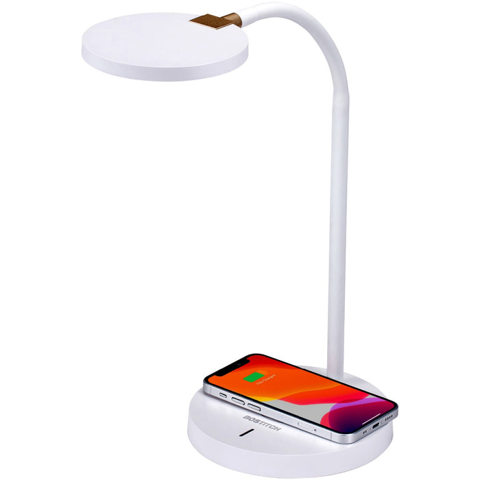 Bostitch Qi Wireless Charging LED Desk Lamp White - BOSLED2107WHT