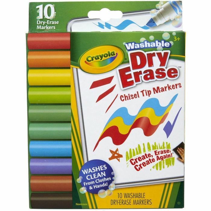 Crayola Washable Dura-Wedge Tip Dry-Erase Markers - CYO587733