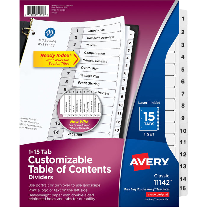 Avery&reg; Ready Index Classic Tab Binder Dividers - AVE11142