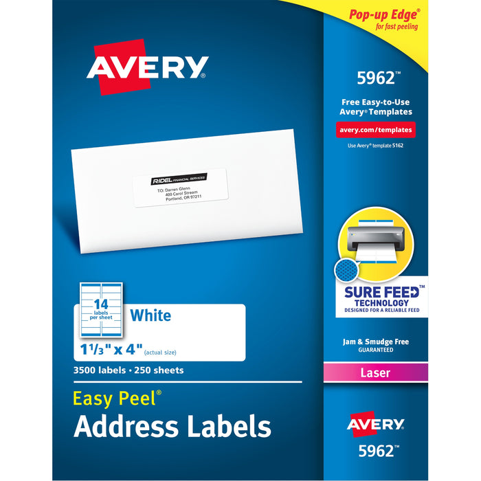 Avery&reg; Easy Peel Mailing Laser Labels - AVE5962