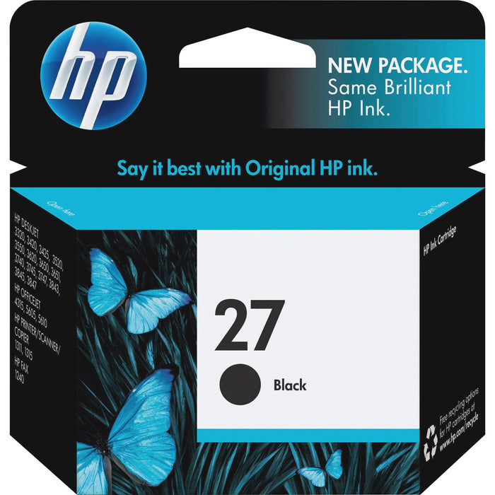 HP 27 (C8727AN) Original Inkjet Ink Cartridge - Black - 1 Each - HEWC8727AN