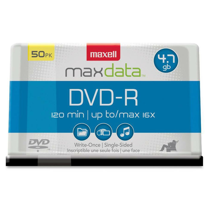 Maxell DVD Recordable Media - DVD-R - 16x - 4.70 GB - 50 Pack Spindle - MAX638011