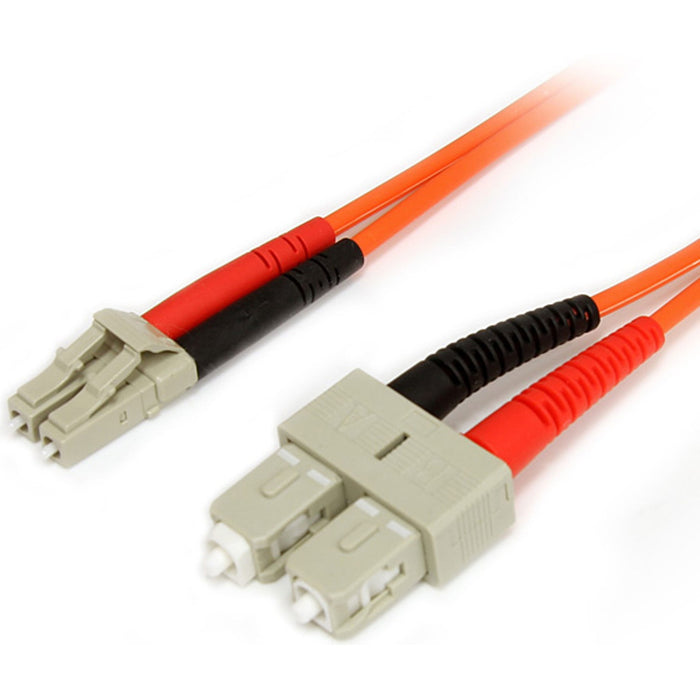 StarTech.com 3m Fiber Optic Cable - Multimode Duplex 62.5/125 - LSZH - LC/SC - OM1 - LC to SC Fiber Patch Cable - STCFIBLCSC3