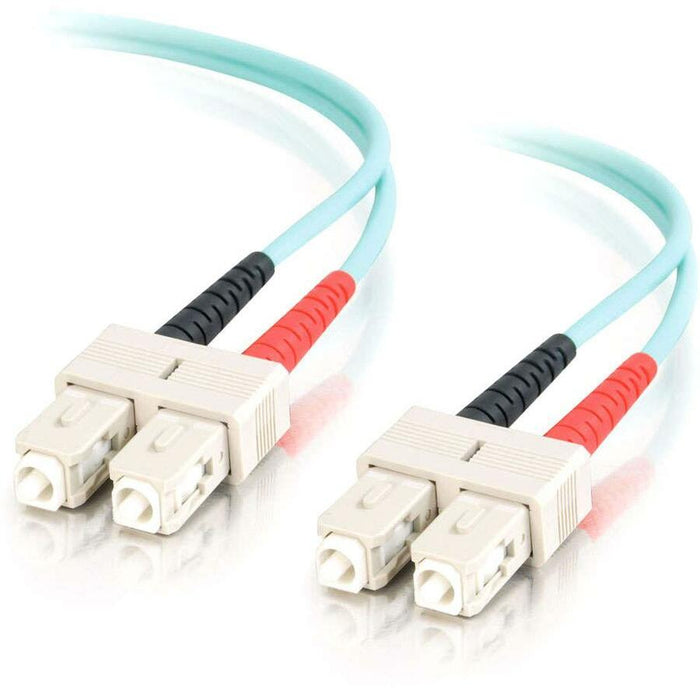 C2G-1m SC-SC 10Gb 50/125 OM3 Duplex Multimode PVC Fiber Optic Cable - Aqua - CGO33057