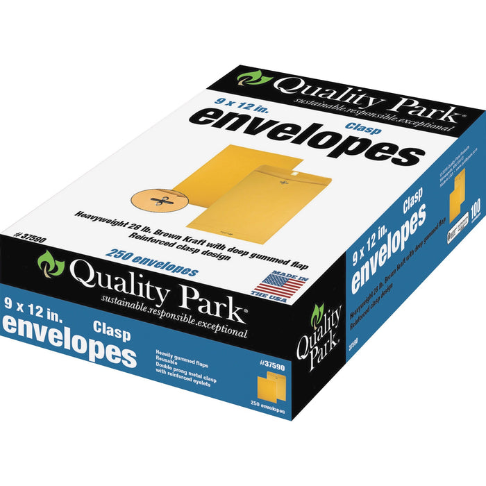 Quality Park 9 x 12 Clasp Envelopes in Dispenser Box - QUA37590
