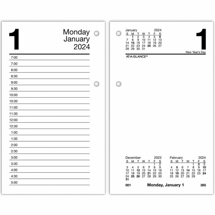 At-A-Glance Daily Desk Calendar Refill with Tabs - AAGE717T50