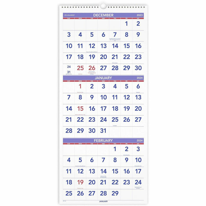 At-A-Glance 3 Month Reference Wall Calendar - AAGPM1128