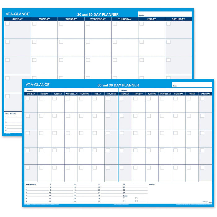 At-A-Glance 30/60 Day Undated Horizontal Wall Planner - AAGPM33328