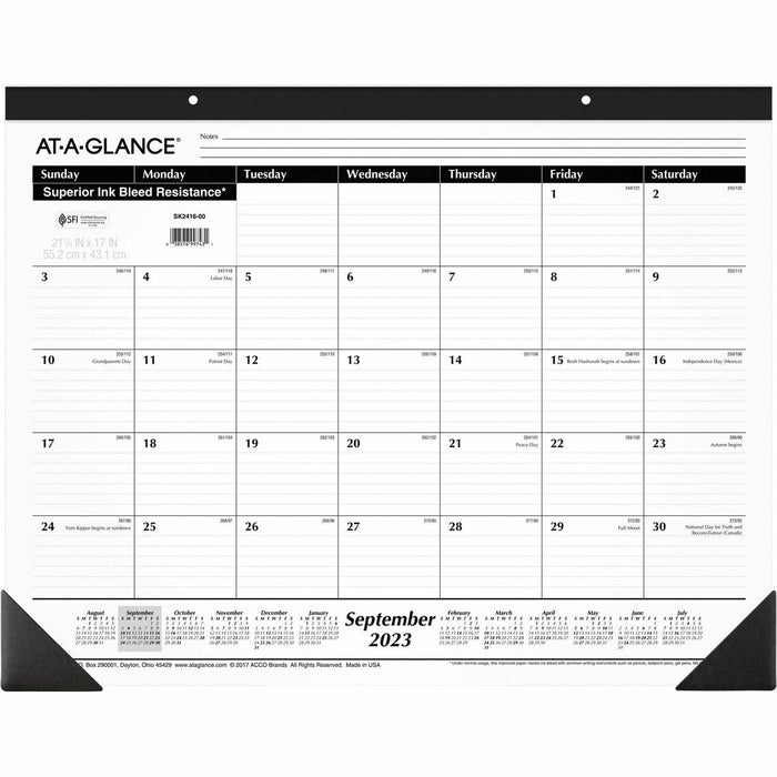At-A-Glance 16-Month Monthly Desk Pad - AAGSK241600