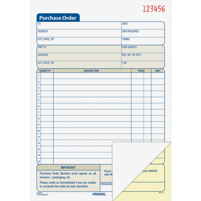 Adams Carbonless Purchase Order Statement - ABFDC5831