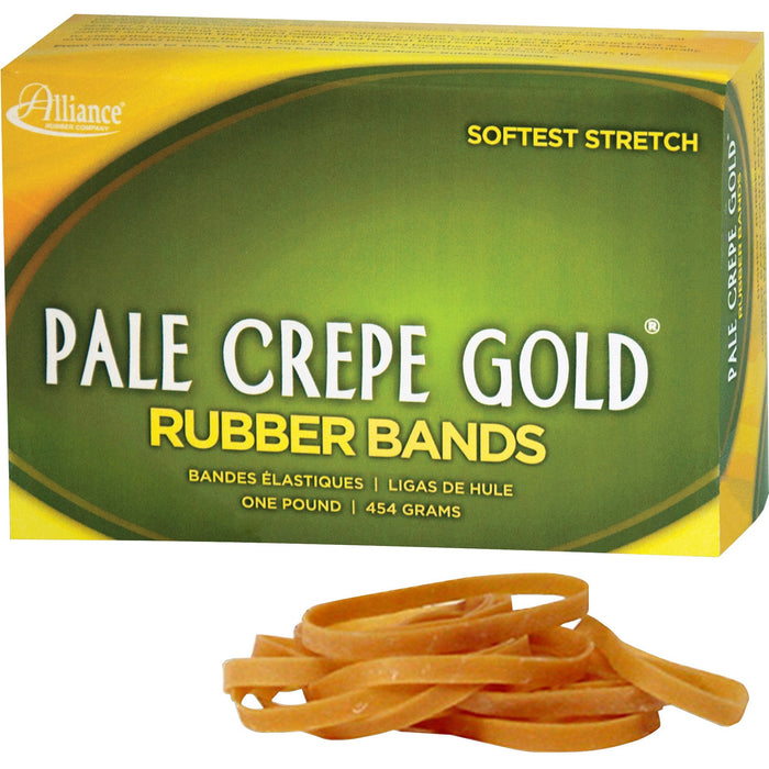 Alliance Rubber 20185 Pale Crepe Gold Rubber Bands - Size #18 - ALL20185