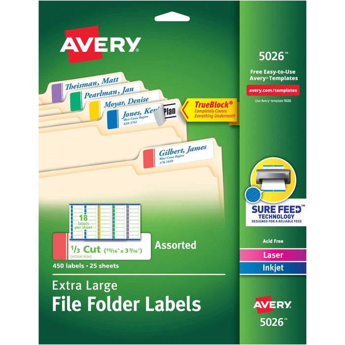 Avery&reg; Extra-Large File Folder Labels - AVE5026