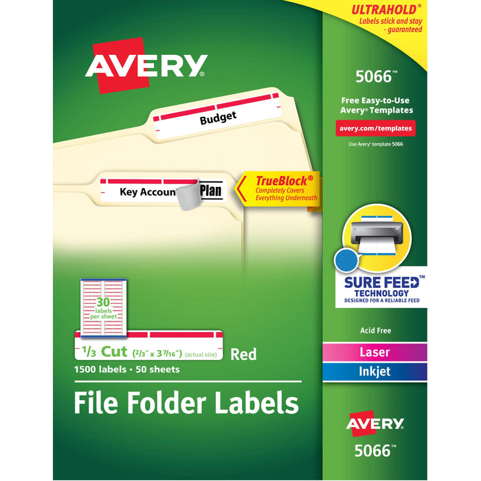 Avery&reg; TrueBlock File Folder Labels - AVE5066