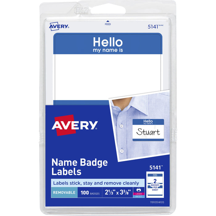 Avery&reg; Border Print/Write Hello Name Badges - AVE5141
