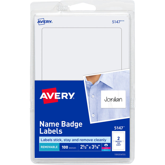Avery&reg; Print or Write Name Badge Labels - AVE5147