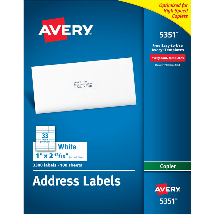 Avery&reg; Copier Address Labels - AVE5351