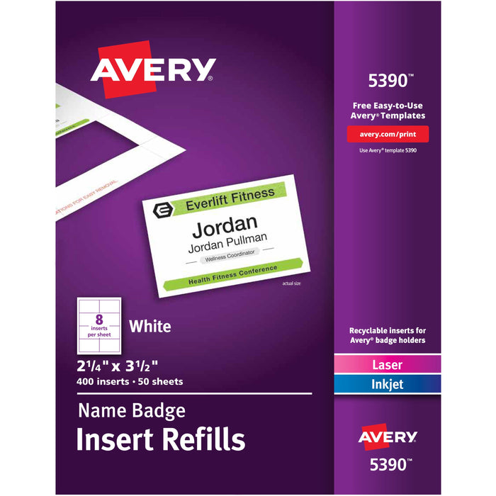 Avery&reg; Laser/Inkjet Badge Insert Refills - AVE5390