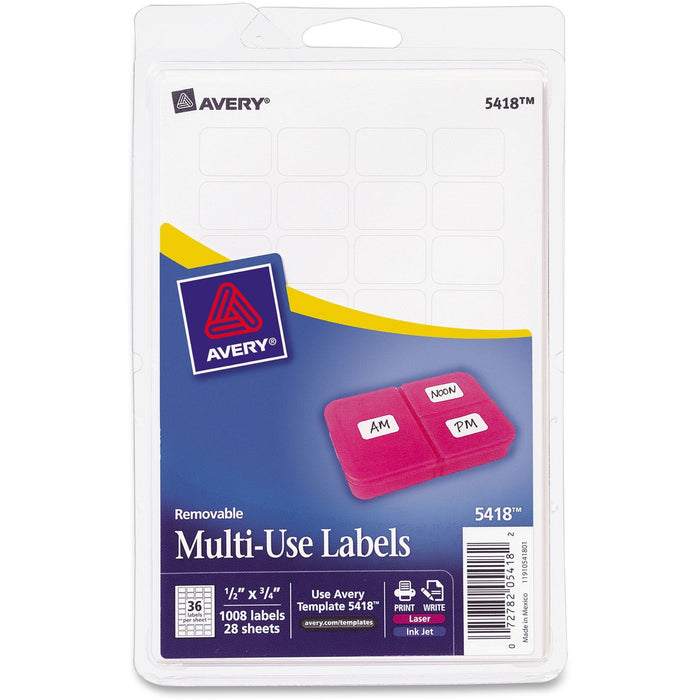 Avery&reg; Removable ID Labels - AVE05418
