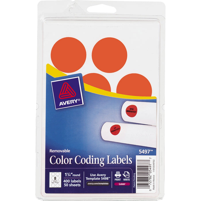 Avery&reg; 1-1/4" Color-Coding Labels - AVE05497