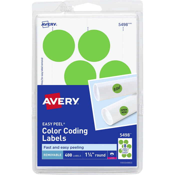 Avery&reg; 1-1/4" Color-Coding Labels - AVE05498