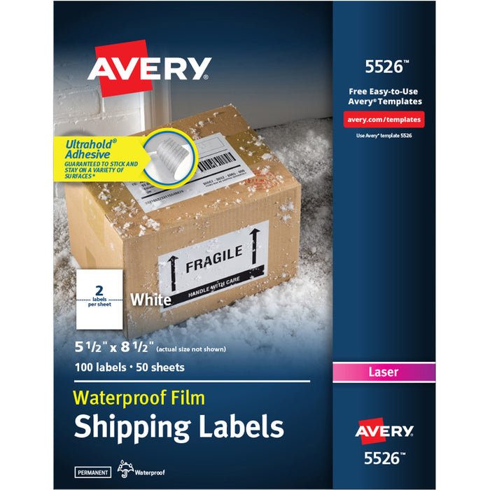 Avery&reg; 5-1/2" x 8-1/2" Labels, Ultrahold, 100 Labels (5526) - AVE5526