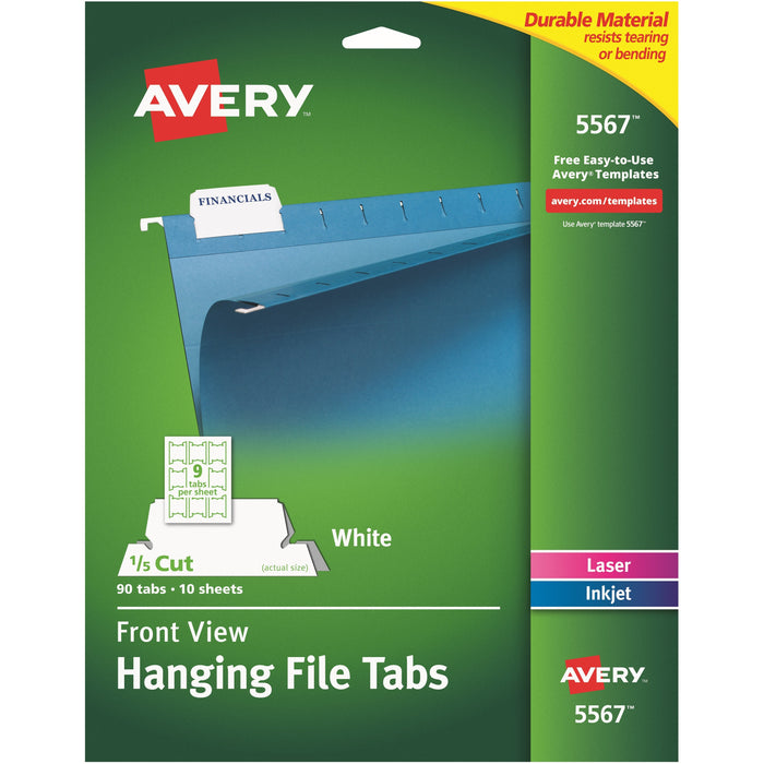 Avery&reg; Print/Write On Hanging File Tabs - AVE5567