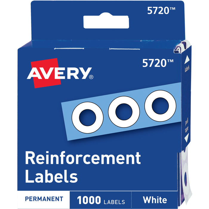 Avery&reg; White Self-Adhesive Reinforcement Labels - AVE05720