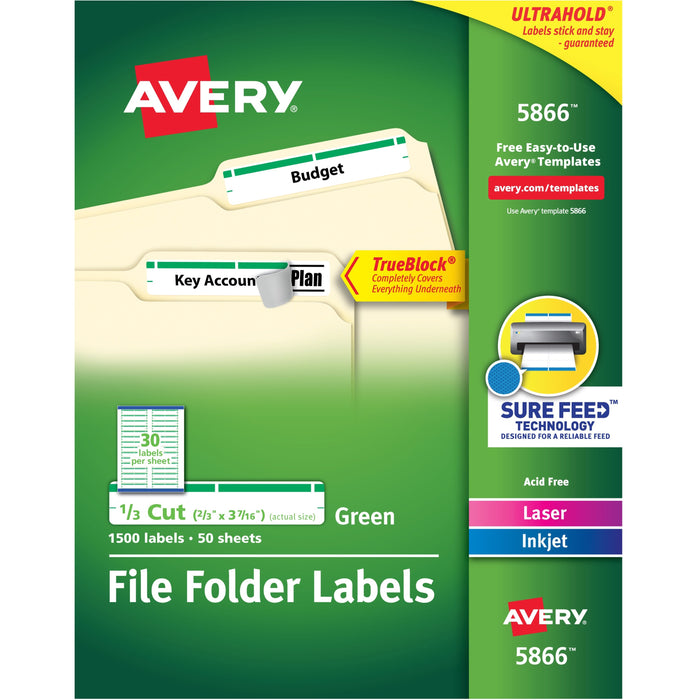 Avery&reg; TrueBlock File Folder Labels - AVE5866