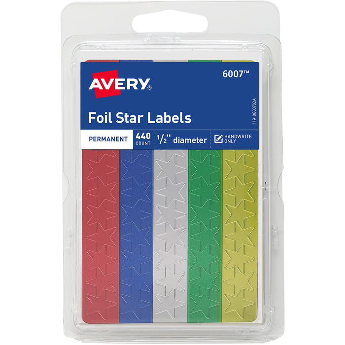 Avery&reg; Assorted Foil Star Labels - AVE06007