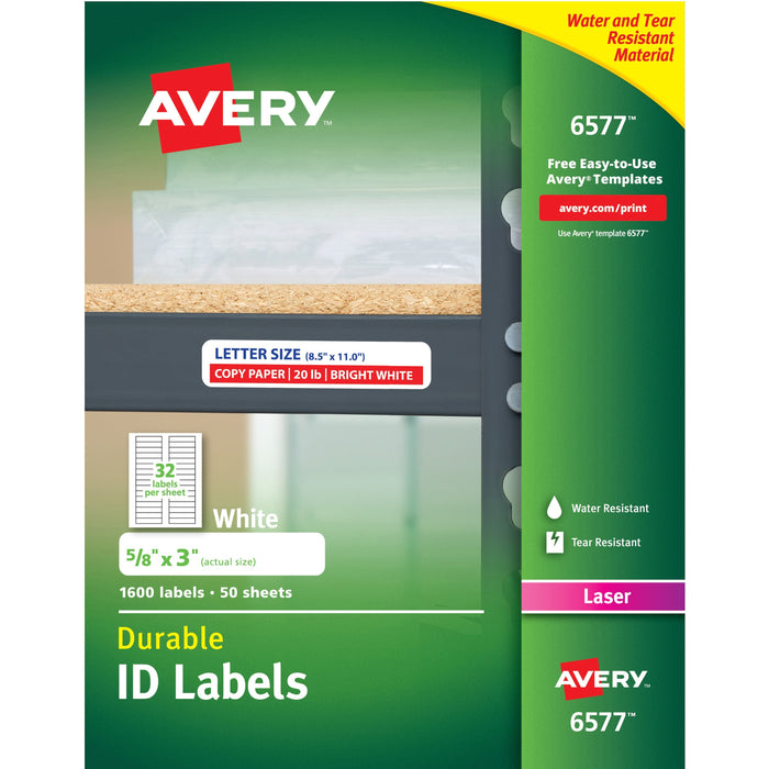 Avery&reg; Permanent Durable ID Laser Labels - AVE6577