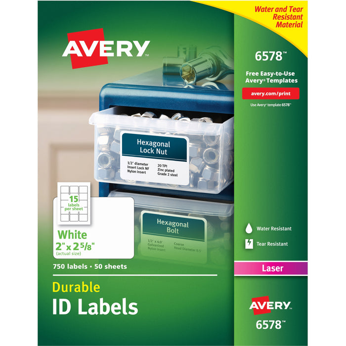 Avery&reg; Permanent Durable ID Laser Labels - AVE6578