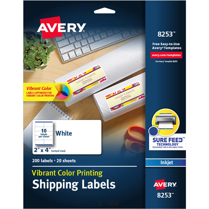 Avery&reg; Color Printing Labels - AVE8253