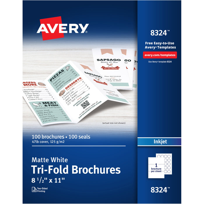 Avery&reg; Tri-Fold Brochures - 2-Sided Printing - AVE8324