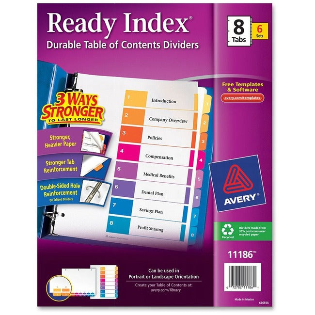 Avery&reg; Ready Index Custom TOC Binder Dividers - AVE11186