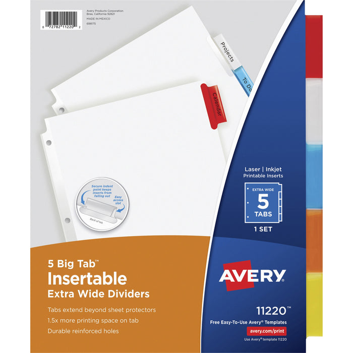 Avery&reg; Big Tab Extra-Wide Insertable Dividers - AVE11220