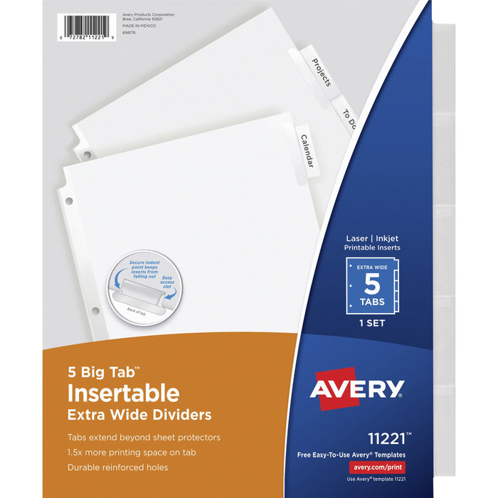 Avery&reg; Big Tab Extra-Wide Insertable Dividers - AVE11221