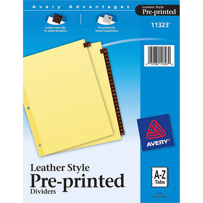 Avery&reg; Preprinted Tab Dividers - Clear Reinforced Edge - AVE11323