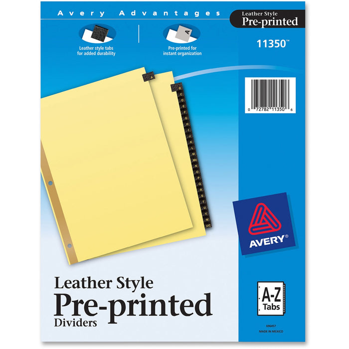 Avery&reg; Preprinted Tab Dividers - Gold Reinforced Edge - AVE11350