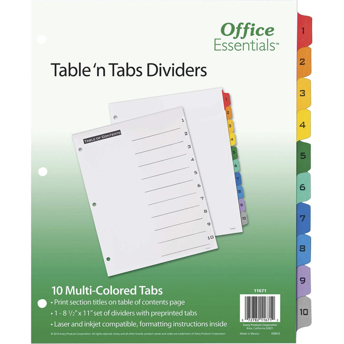 Avery&reg; Table 'N Tabs Numeric Dividers - AVE11671