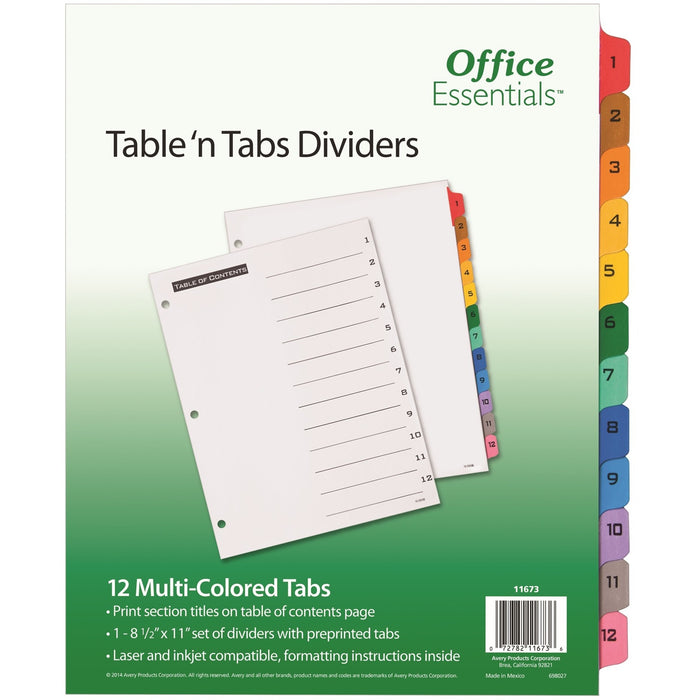 Avery&reg; Table 'N Tabs Numeric Dividers - AVE11673