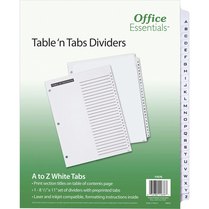 Avery&reg; A-Z Table 'N Tabs Dividers - AVE11676