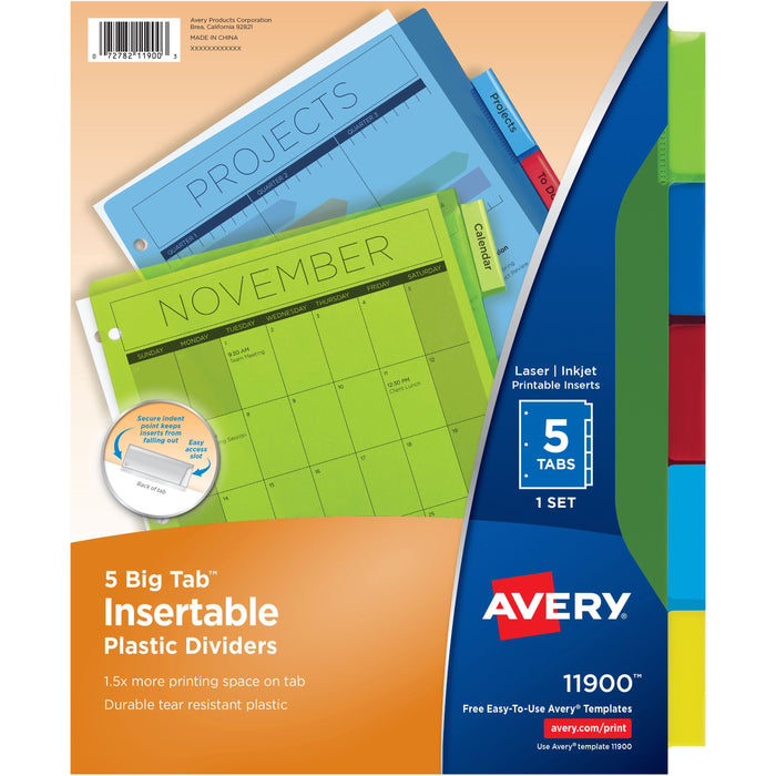 Avery&reg; Big Tab Insertable Plastic Dividers - AVE11900